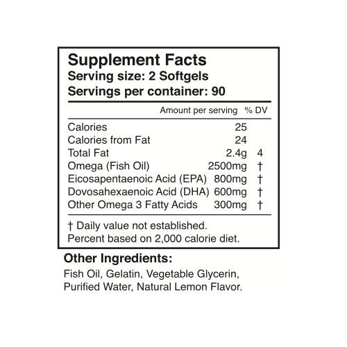 スーパー EPA + DHA オメガ３ 2500mg １回分(EPA 800mg DHA 600mg) フィッシュオイル 180ソフトジェル 3ヶ月分  Dr.Plus ドクタープラス